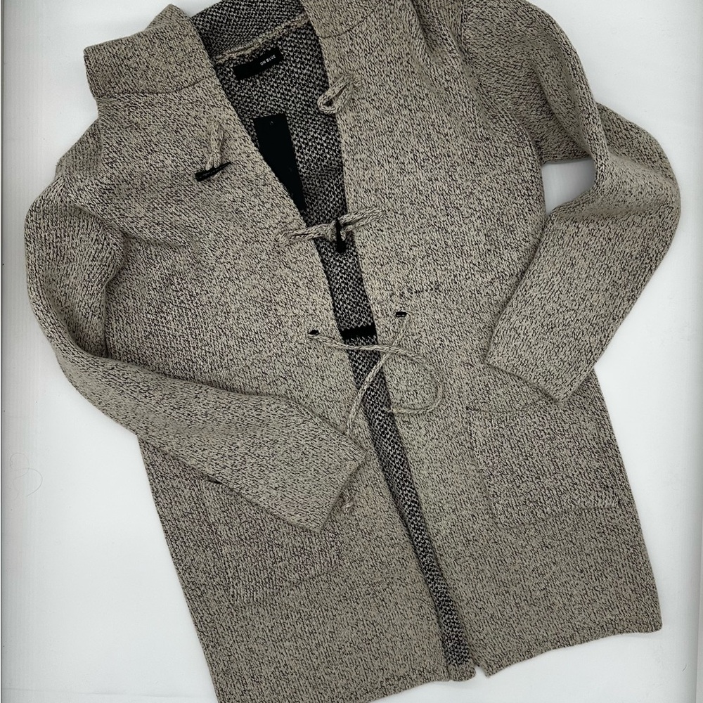 Women's Beige Knit Toggle Coat